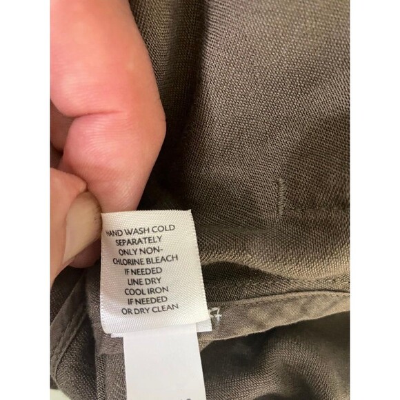 J. Jill Womens Short Roll Tab Sleeve Linen Jacket Size XS  Lagenlook Light Brown - Picture 8 of 11